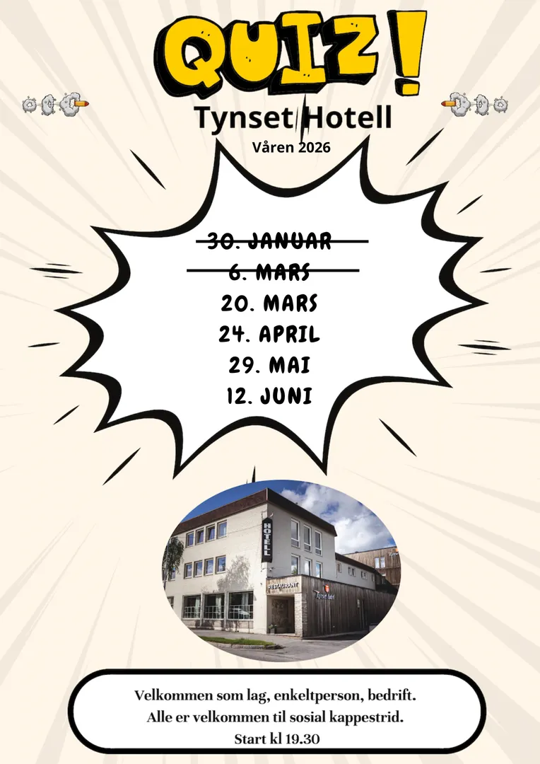Quiz på Tynset Hotell